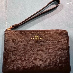 2 pc Coach Black Leather Wristlet & White Leather Wristlet Both Sold together